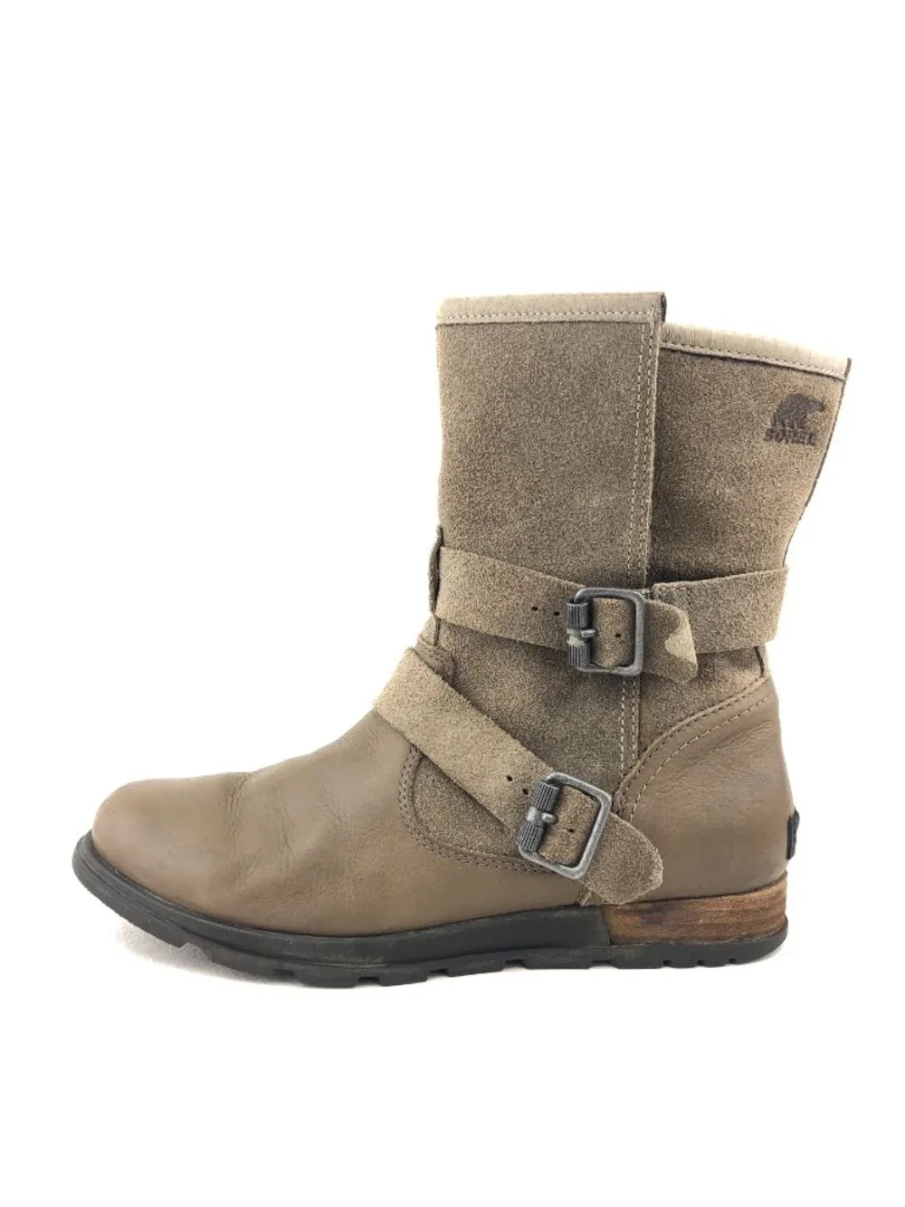 Sorel Major Moto Tan Leather Boots 8.5